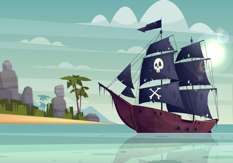 Riesige Fotohintergrund-Piratenlandschaft 2,1x1,5 M – Perfekt Für Kinderfotos, Mottoparty & Mehr