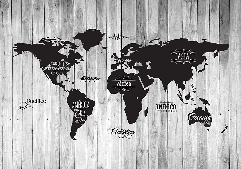 壁画现代世界地图世界地图壁画 Tenstickers