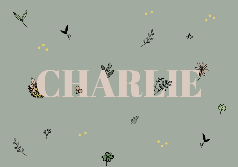 Floral Name Design children wall mural - TenStickers