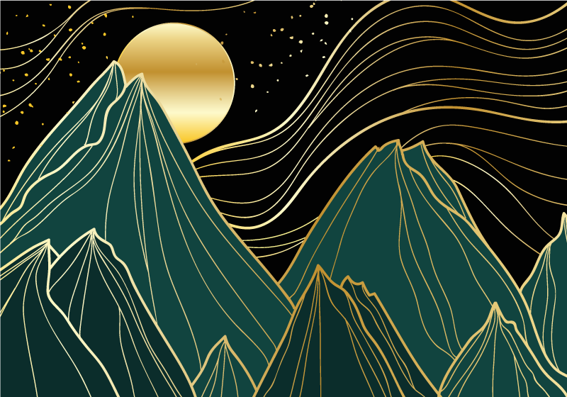 Abstract mountain mural - TenStickers