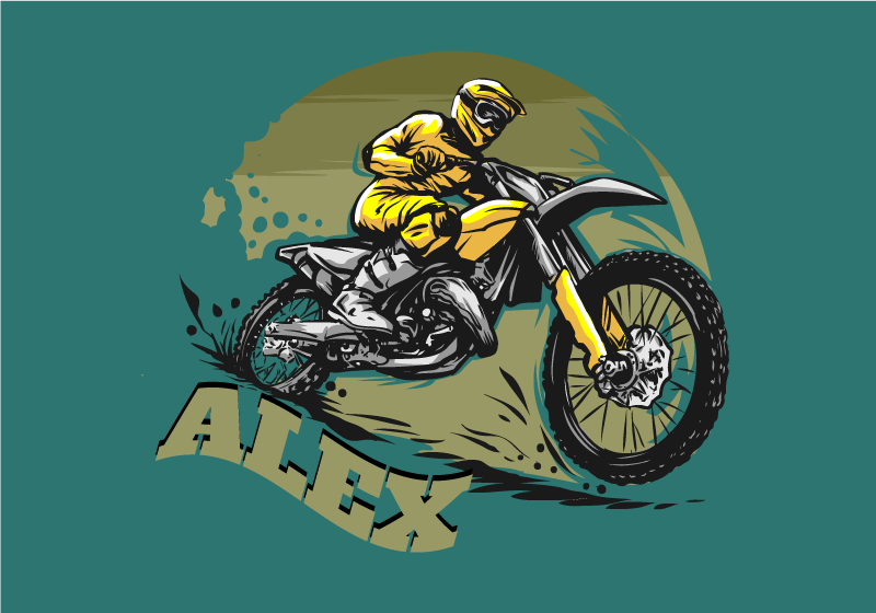 Ilustração em vetor motocross infantil