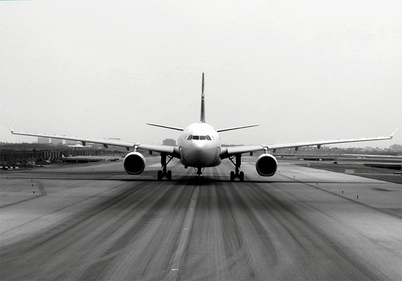 滑走路の飛行機の寝室の壁画の壁紙 Tenstickers