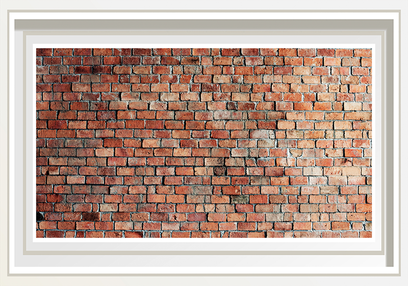 Brick wall with frame brick mural - TenStickers
