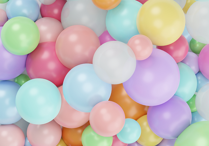 Fotomurais vinilicos modernos Balões pastel coloridos 3d - TenStickers