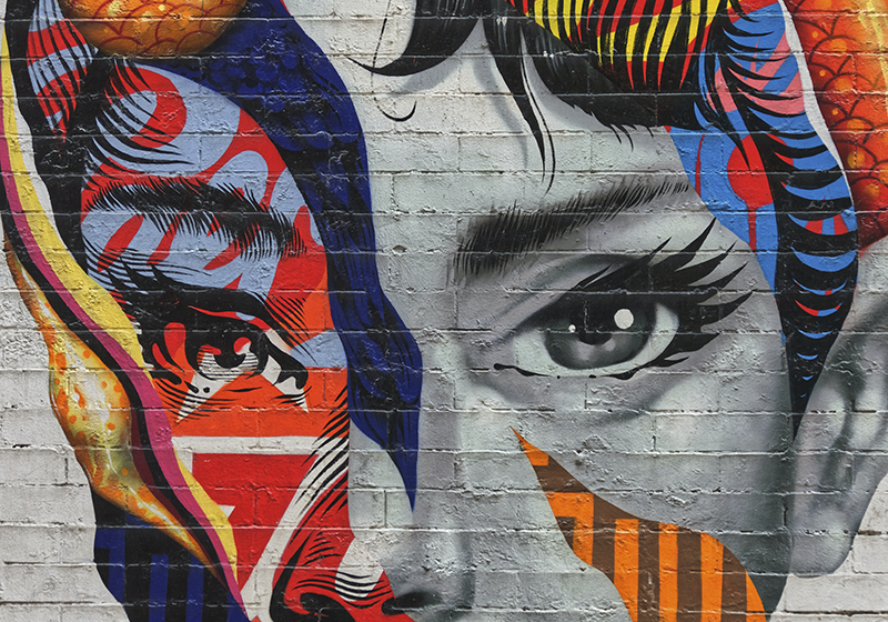 Audrey Hepburn pop art graffiti painting murals - TenStickers