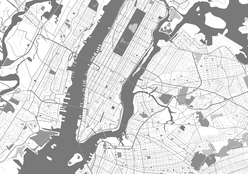 ニューヨークの街並みの壁画の地図 - TENSTICKERS