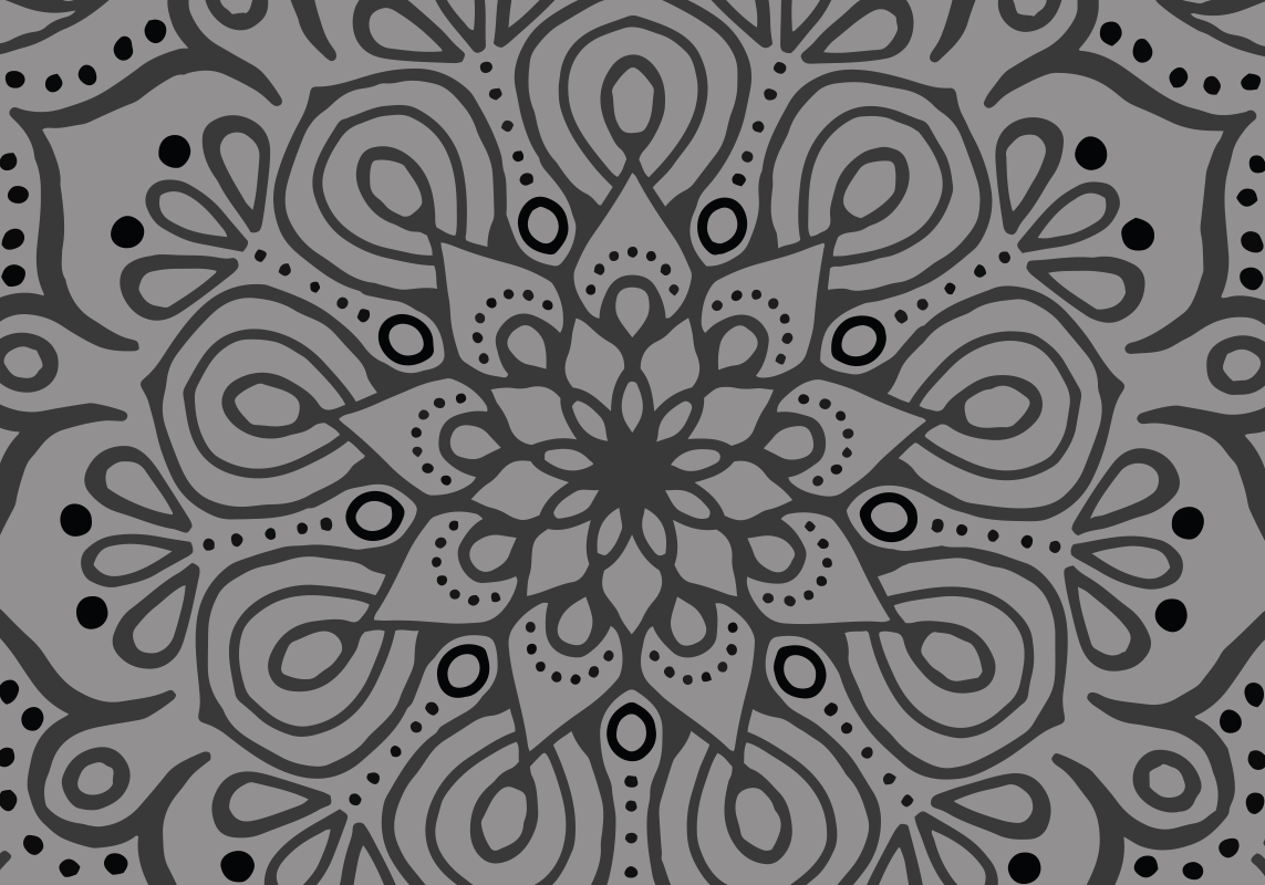 混凝土灰色花曼陀罗曼陀罗壁画 Tenstickers