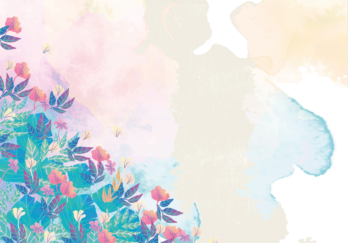 Vibrant Floral Splash abstract wall mural - TenStickers