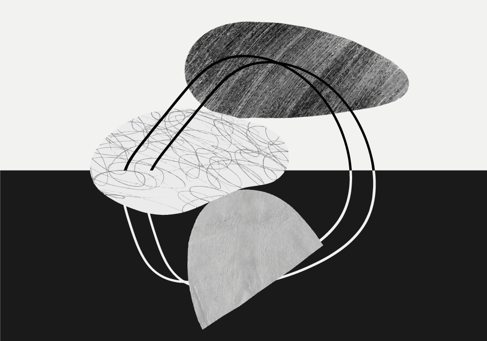 Black and white stone abstract mural TenStickers