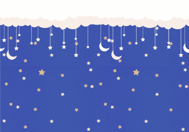 Cartoon Clouds With Stars And The Moon Nursery Wall Mural Tenstickers