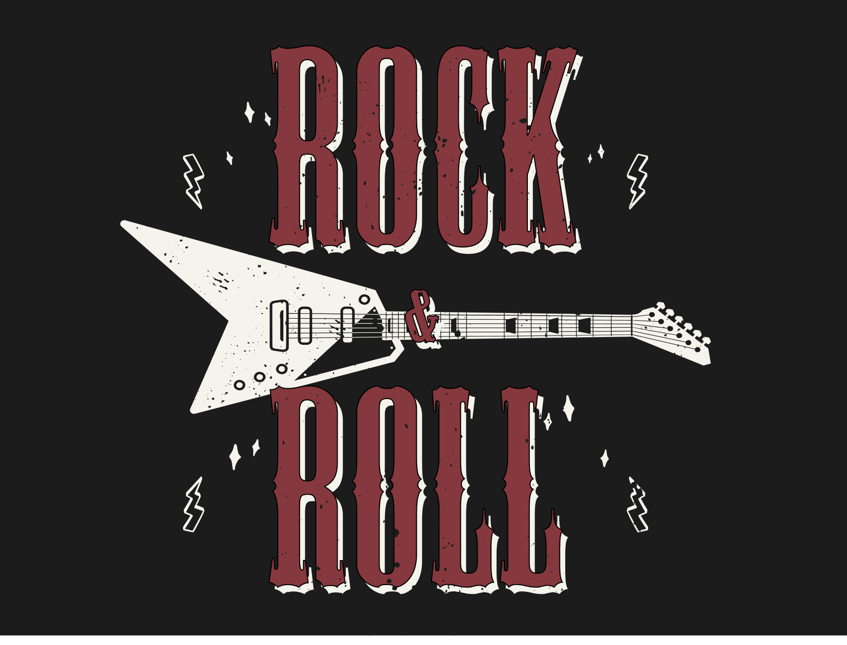 Rock n' Roll with guitar design wall murals for teenage bedrooms -  TenStickers