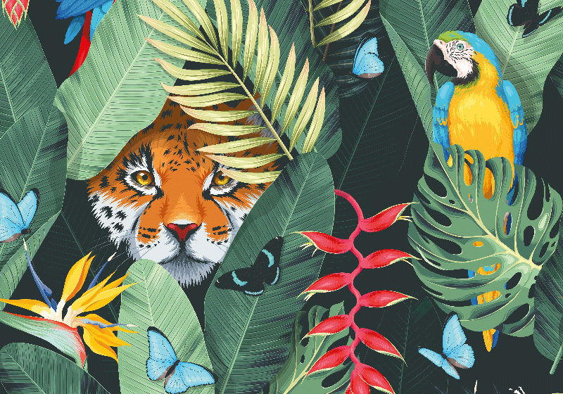 Inside The Foliage Green nature wall mural - TenStickers