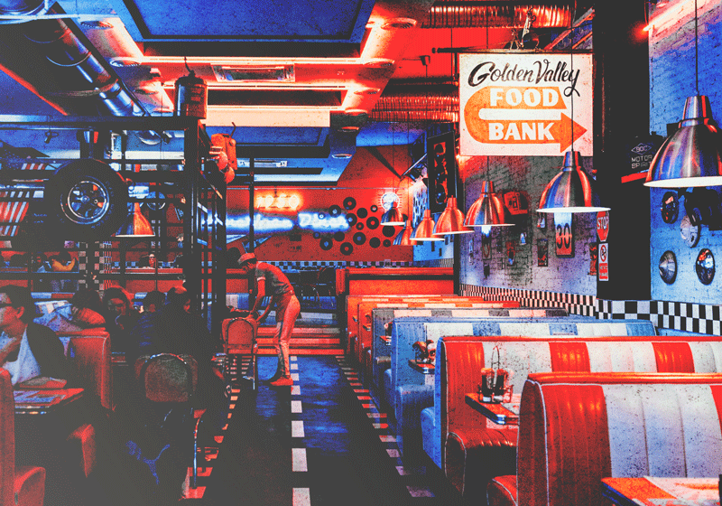 Retro Diner vintage mural TenStickers