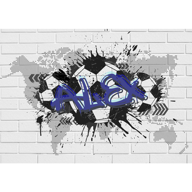 Football graffiti custom wall mural - TenStickers