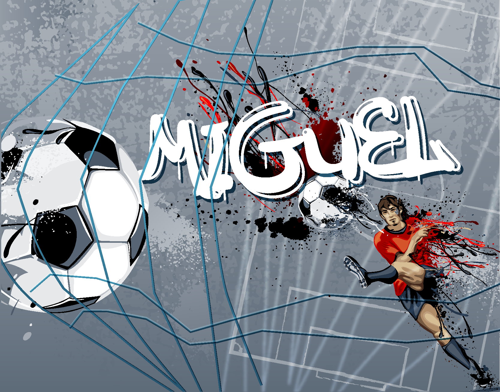 Football player goal Teenage wall mural - TenStickers