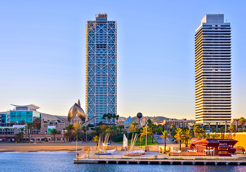 Urban Coastal View Barcelona mural