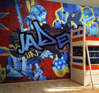 Typisch R Mark Slaapkamer fotobehang Graffiti aangepaste naam - TenStickers