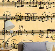 Vintage music sheet music wall mural - TenStickers