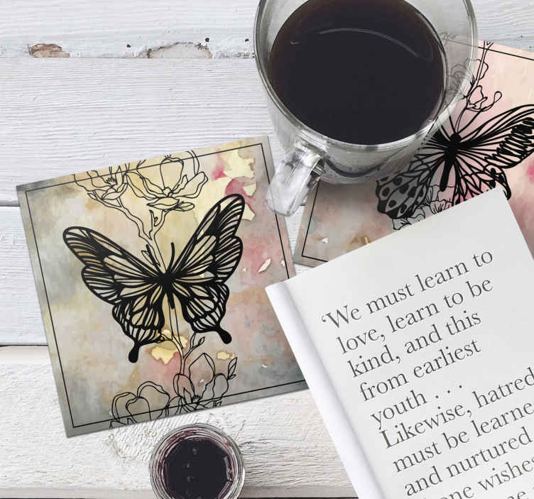 Arte farfalla coaster set