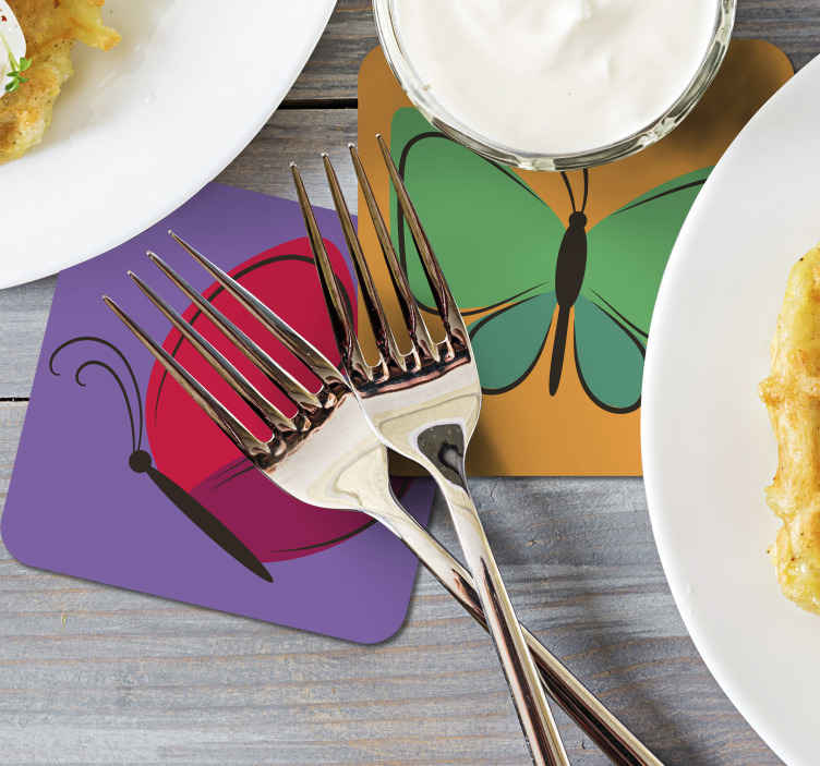 Farfalle che volano per bambini set di sottobicchieri