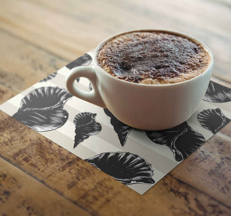 Posavasos patrones elegantes de conchas - TenVinilo