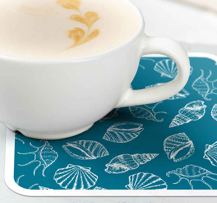 Untersetzer mit muschelmustern hintergrund - TenStickers