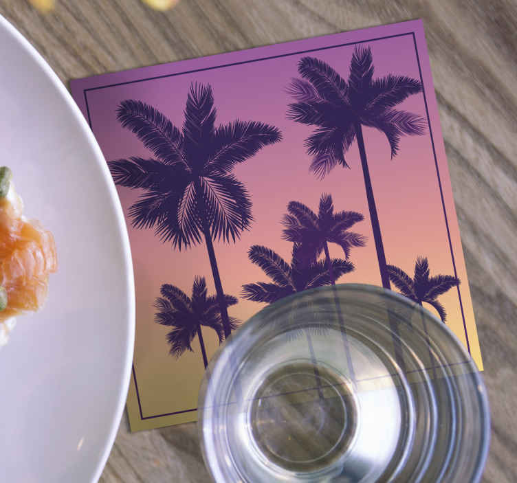 Onderzetters met silhouetten van palmbomen - TenStickers