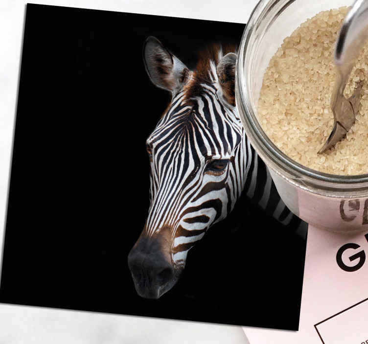 Moderne coaster med zebra hoved illustration - TenStickers