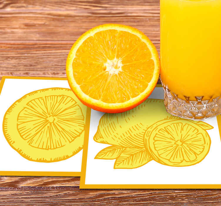 Onderzetters citrusvruchten illustraties - TenStickers