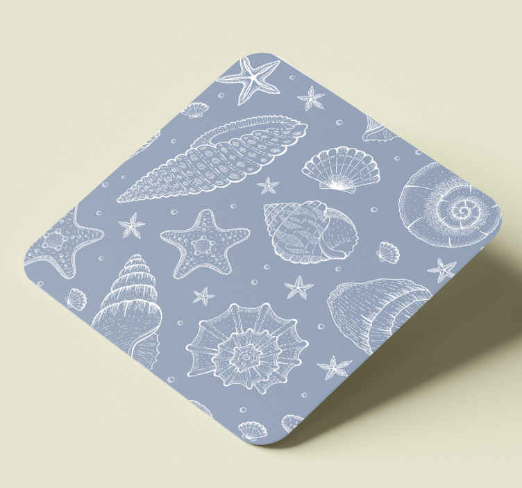 Shells and stars pattern podstavek za kozarce - TenStickers