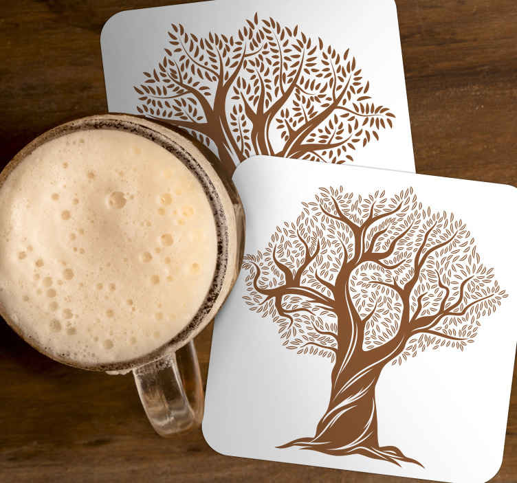 Posavasos cerveza siluetas de Árboles intrincados - TenVinilo