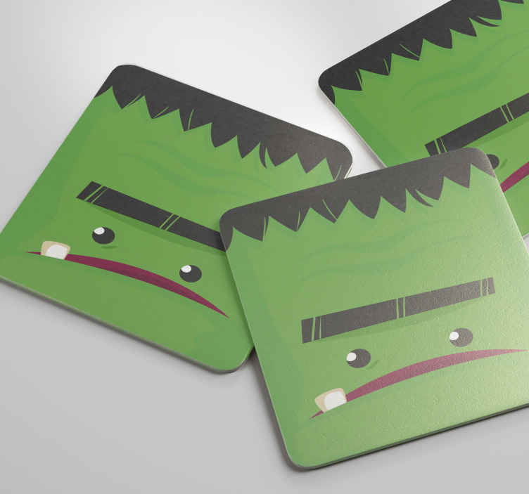 Posavasos halloween ilustración del monstruo frankenstein - TenVinilo