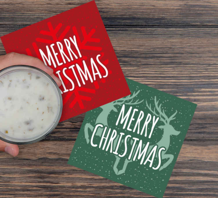 Untersetzer Weihnachten grüne und rote muster - TenStickers