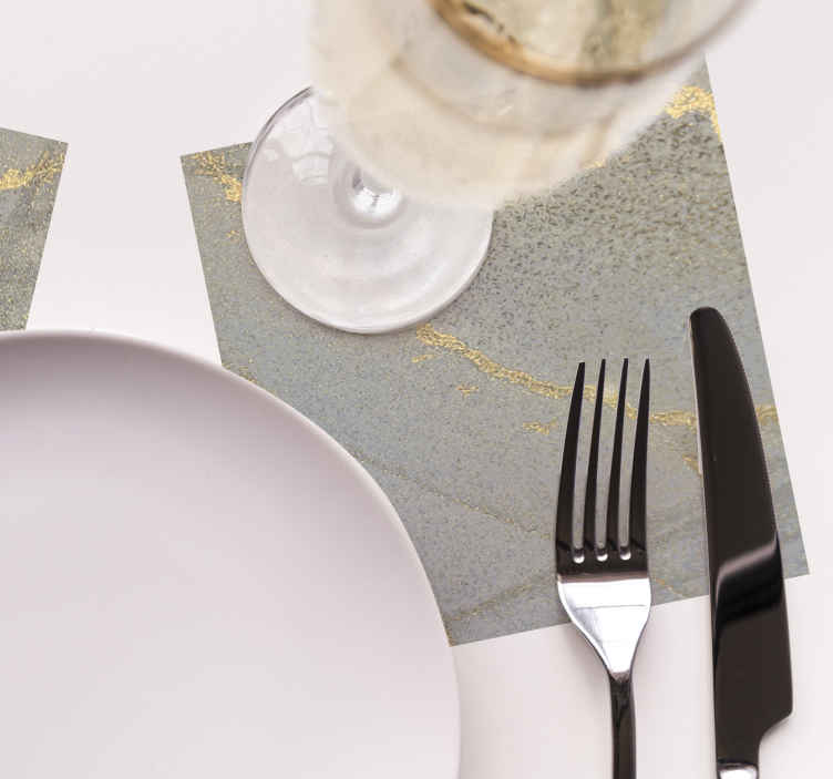 Portavasos superficie de elegante folio dorado - TenVinilo