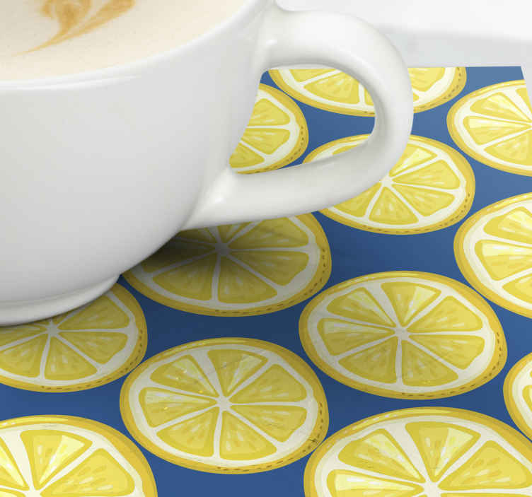 Sous verre bière motif tranche de citron - TenStickers
