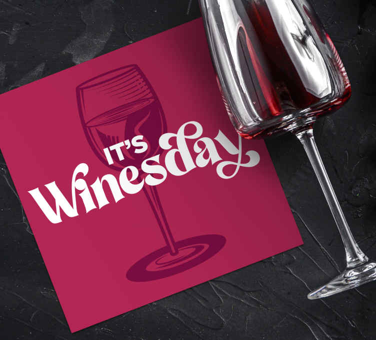 Sous verre citation mercredi du verre à vin - TenStickers