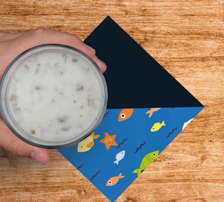 Moderne coaster farverig undervandscene - TenStickers