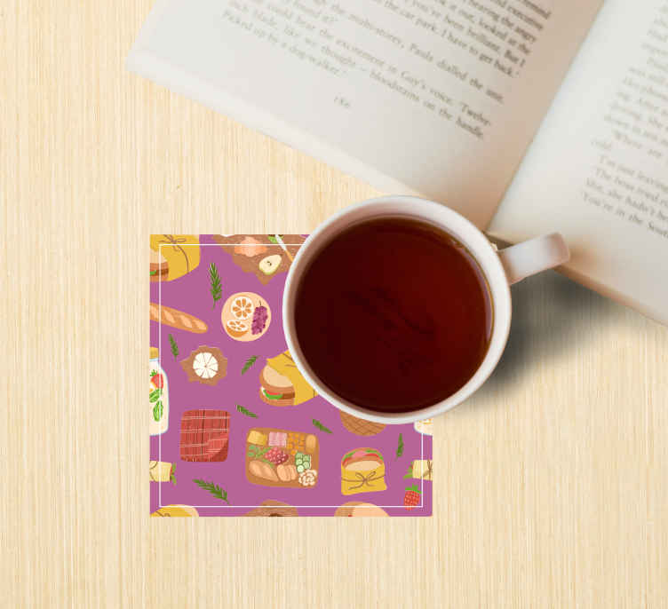 Watercolor food and drink more coasters - TenStickers