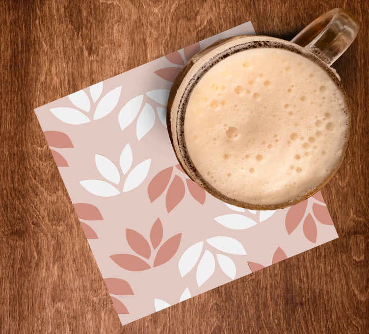 Bases para copos de padrão de folhas - TenStickers