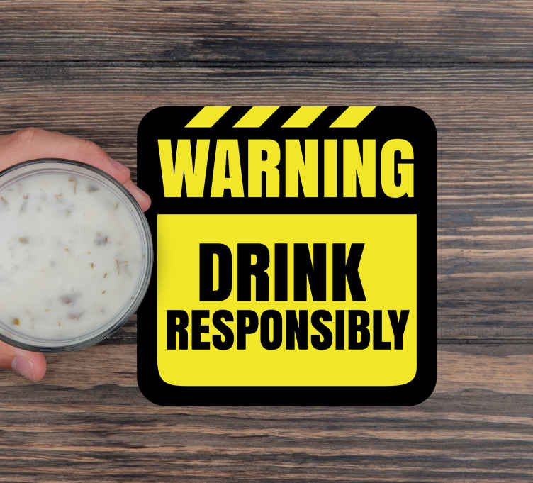 Download Drink Responsibly Text Coasters Tenstickers