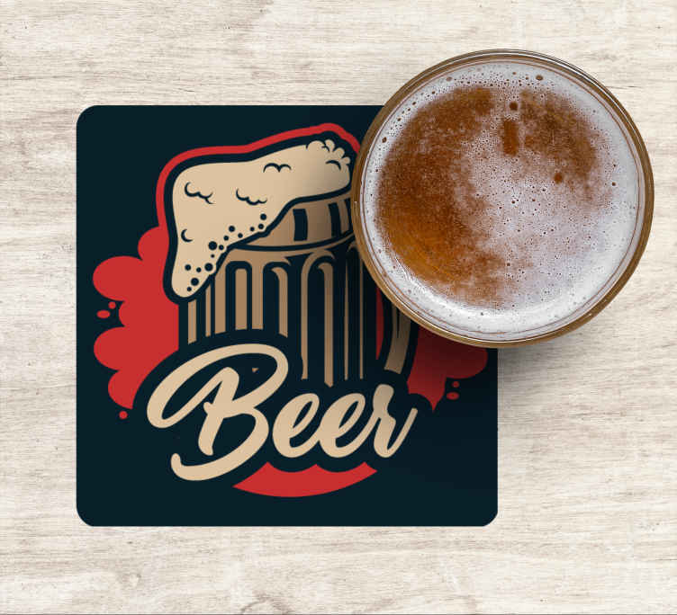 Sous verre bière illustration de chope mousseuse - TenStickers