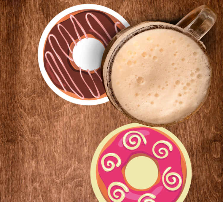 Modern coasters vibrant donut designs - TenStickers