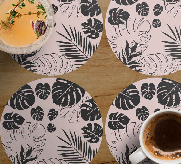 Posavasos patrones de hoja monstera - TenVinilo
