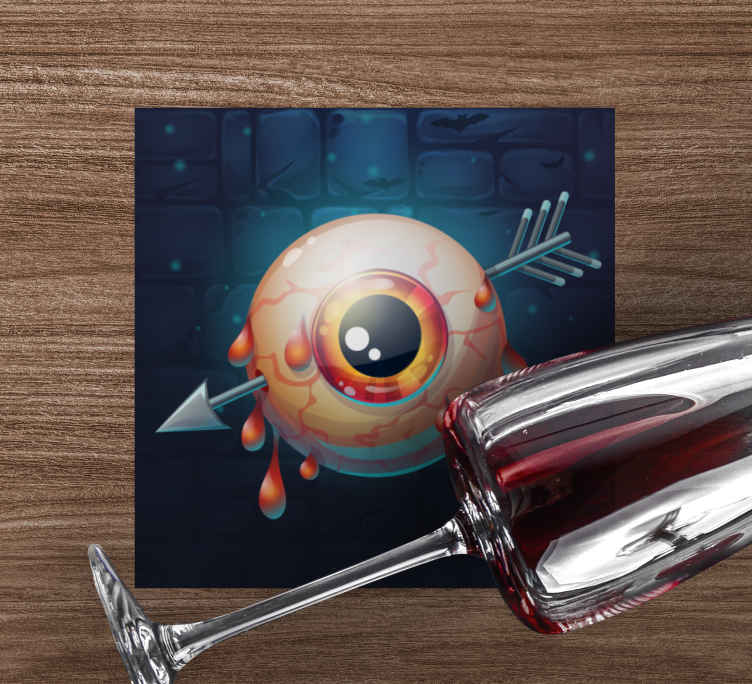Posavasos halloween ojo goteante gráfico - TenVinilo