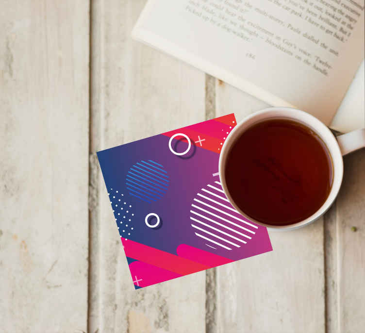Posavasos patrón geométrico con círculos - TenVinilo