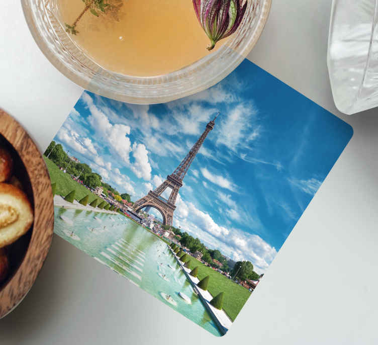 Dessous de verre moderne paysage de la tour eiffel - TenStickers