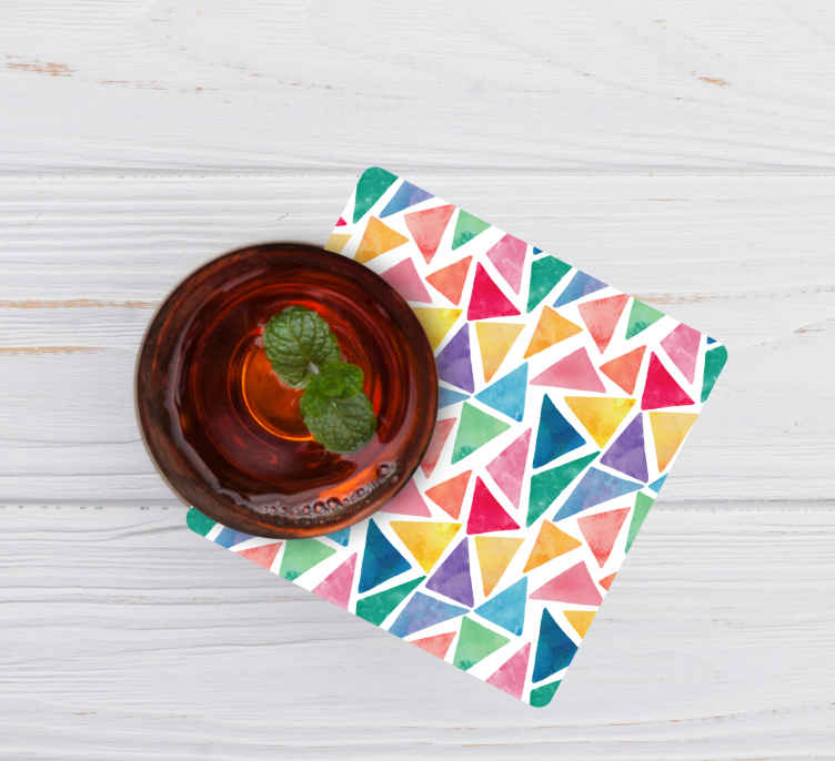 Bases para copos de padrão triangular colorido - TenStickers