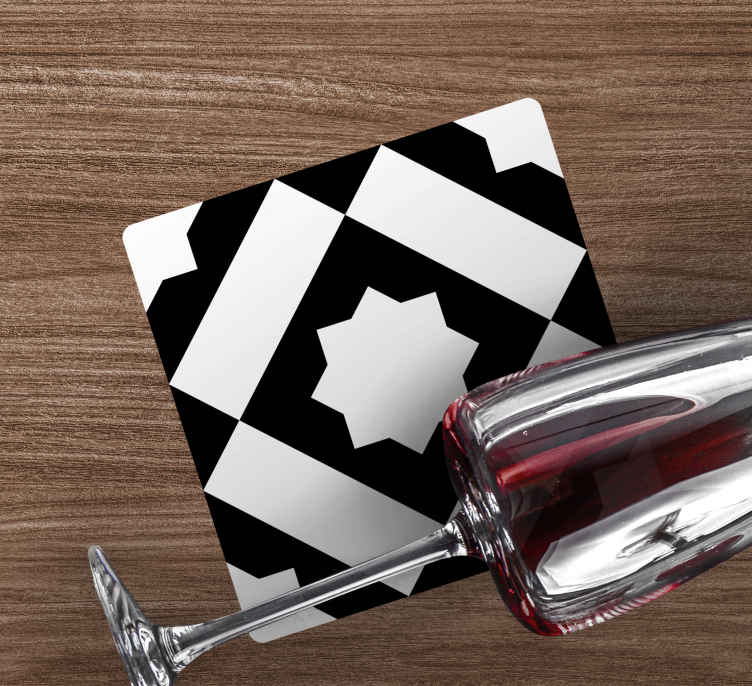 Black square tile coaster TenStickers