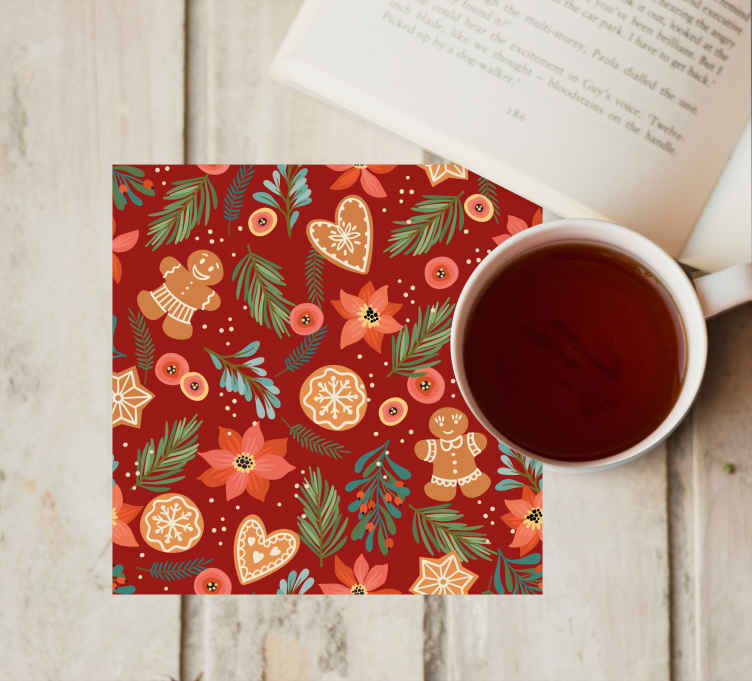 Traditional Christmas symbols christmas coaster - TenStickers