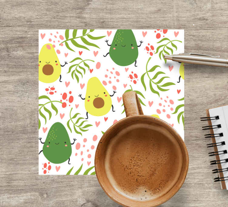 Cute avocado pattern podstavek za kozarce - TenStickers
